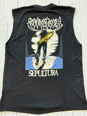 Rare 1989 Vintage Sepultura Escape to the Void cut off t shirt