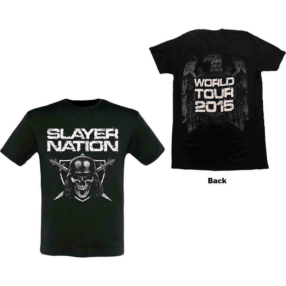 Slayer Unisex T-Shirt: Slayer Nation 2015 Dates (Ex-Tour & Back