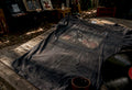Close-up of vintage heavy metal tour shirt print and tag