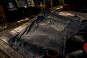 Close-up of vintage heavy metal tour shirt print and tag