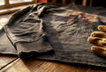 Vintage long sleeve band shirt sleeve stitching close-up