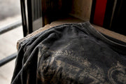 Charcoal fade detail on vintage metal band tee