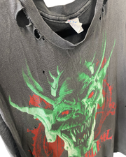 RARE SLAYER 1988 WORLD SACRIFICE TOUR SHIRT - Cut Off Sleeves, Medium, Holes