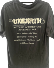Unearth Watching The World Australian Tour Shirt 2015 (Medium)