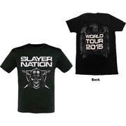 Slayer Unisex T-Shirt: Slayer Nation 2015 Dates (Ex-Tour & Back Print) (Large)